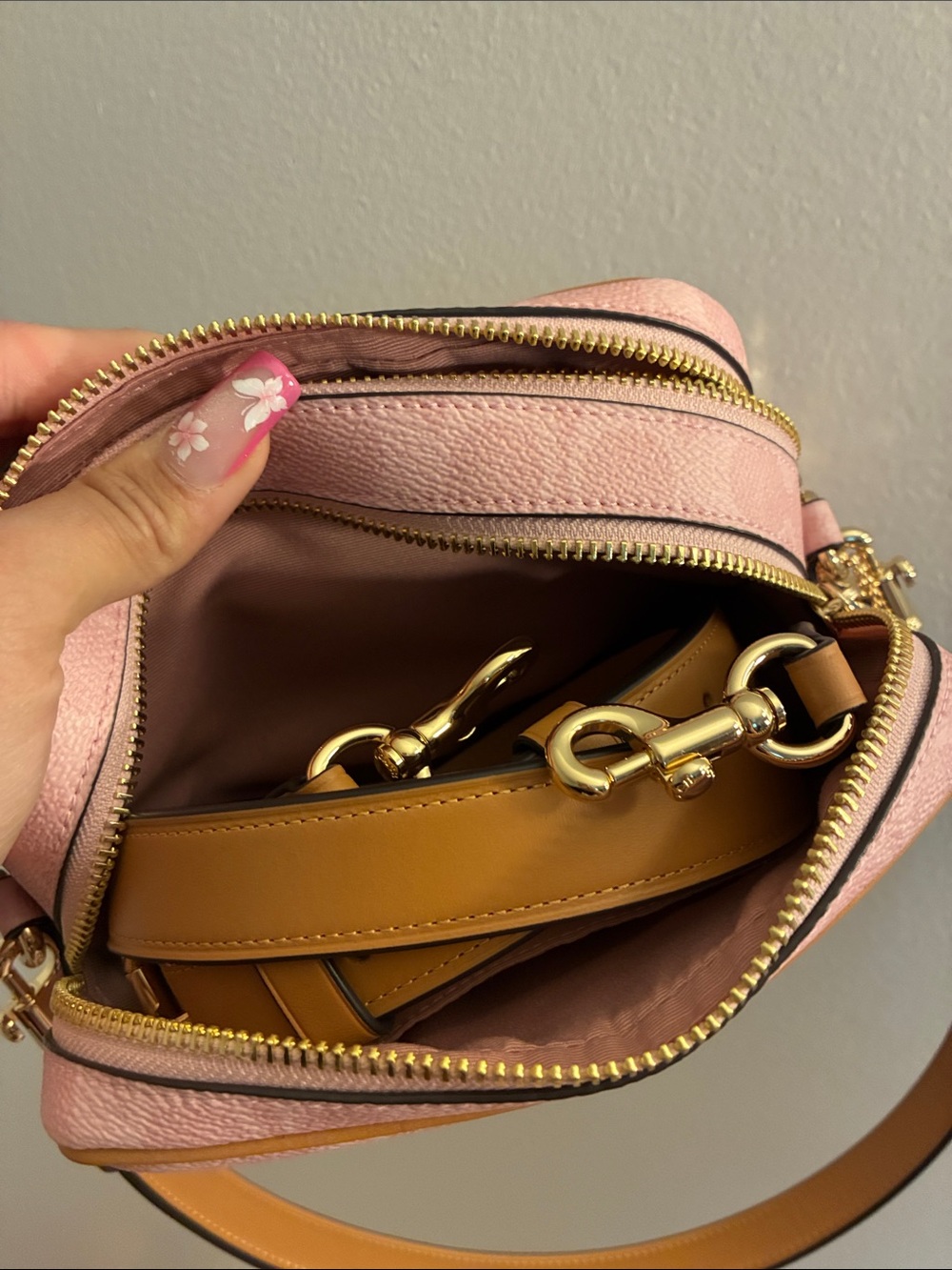 Coach Powder Pink Mini Carey Crossbody Bag In Signature Canvas NWOT - Picture 8 of 12